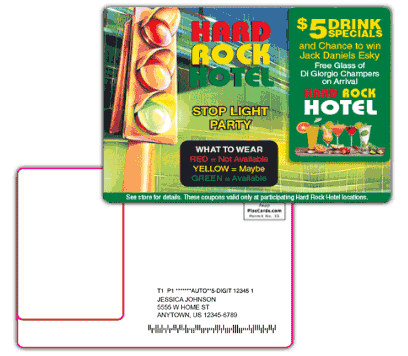 Plastic Postcard Mailer + 1 Vertical Loyalty Card
